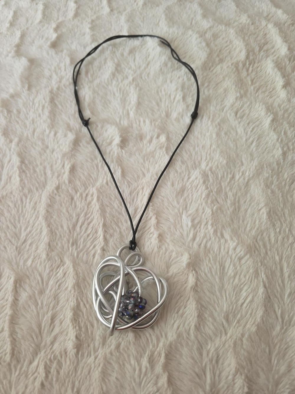 Handcrafted ☆ Artisian |Aluminum & Iridescent Crystal Statement Necklace